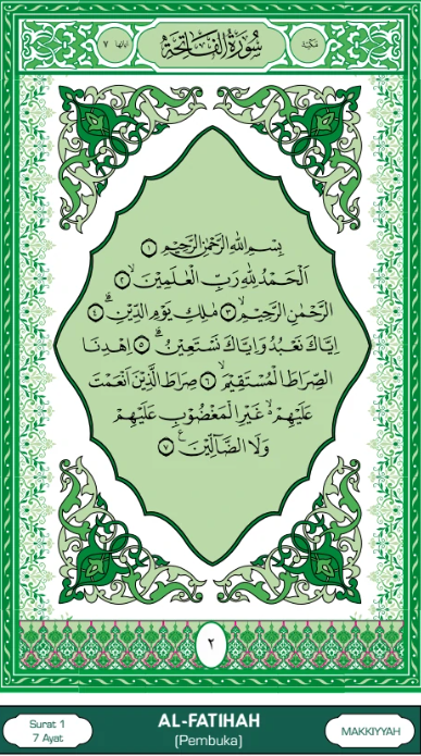 Teks Surah Al Fatihah Halaman 1